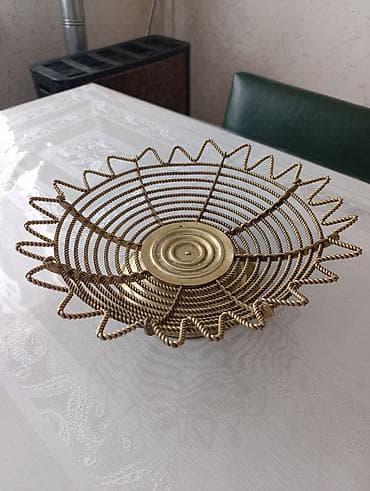 meyve qabı: Metall tel dizaynlı dekorativ meyvə/salqam səbəti - Material: metal — 1
