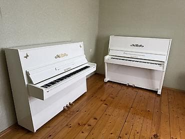 Ağ rəngli “Belarus” pianinosu. Klassik upright (şaquli)