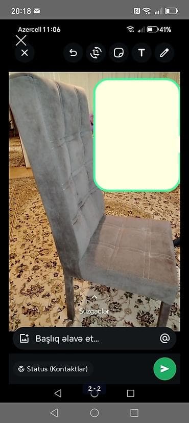 ustular: Mətbəx üçün, İşlənmiş, rəng - Boz Stul — 1