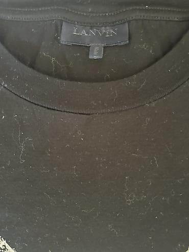 Футболки: Lanvin qara T‑shirt – iri ağ hörümçək qrafikası ilə AZ ISTIFADE OLUNUB — 2