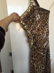 винтажные платья: Вечерние платья. Одно нежно-бирюзовое, другое-тигровое. Размер s — 3