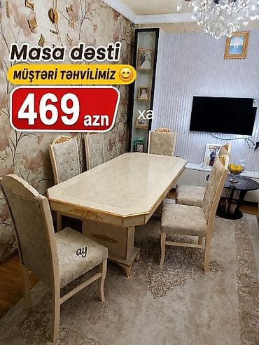 qab qacaq ecemi: Masa dəsti – 469 AZN Zərif klassik üslubda yemək otağı dəsti: - — 1
