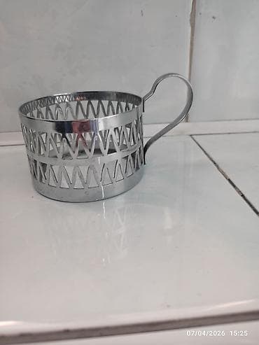 yumurta kaseti: Paslanmayan poladdan çay/coffee stəkanaltı dəsti (6 ədəd) - Material — 1