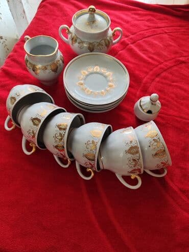 soba servisi: Çay dəsti, rəng - Qızılı, 6 nəfərlik — 1