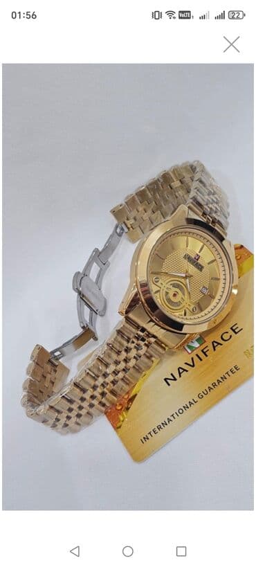 irshad telecom is saatlari: Yeni, Qol saatı, NaviForce, rəng - Qızılı — 3