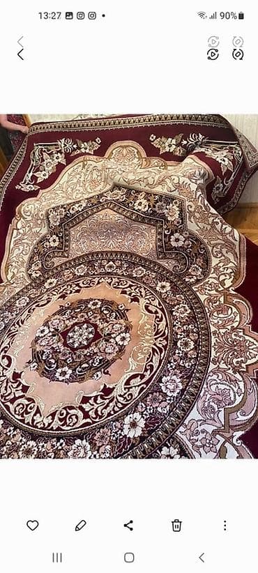 xalca qədimi: Təsvir: 4/5 - Klassik üslubda naxışlı yun xalça - Rəng palitrası: tünd — 1