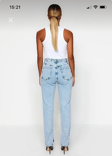 Шорты: Cins zara şalvar 34/36ölçü yeni 3rəngi var ağ tünd göy,açık cins rəngi — 2