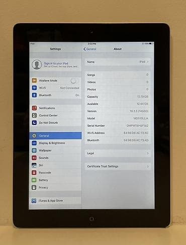 İşlənmiş Apple iPad 4 (2012), 9,7", < 64 GB, Ünvandan götürmə