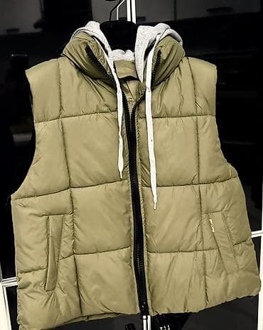 Pencəklər: Qadın/kişi üçün doldurmalı qolsuz jilet - Rəng: zeytun-yaşıl - Model — 2