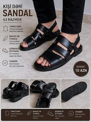 Kişi dəri sandal – 43 razmer - Material: yüksək keyfiyyətli təbii lalafo.az -da Kişi dəri sandal – 43 razmer - Material: yüksək keyfiyyətli təbii