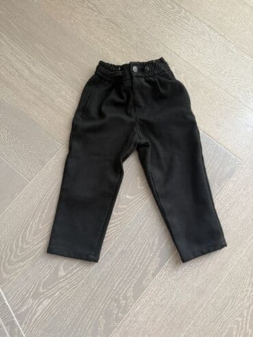 детские вещи испания: ZARA uşaq şalvarı - Rəng: qara - Model: düz kəsim, gündəlik rahat — 1