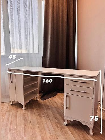 şırma: Ağ rəngli funksional iş/stol masası Ölçülər: - Uzunluq: 160 sm - — 2