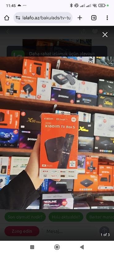 Yeni Smart TV boks TV box 2 GB / 16 GB, Google TV, Ödənişli çatdırılma