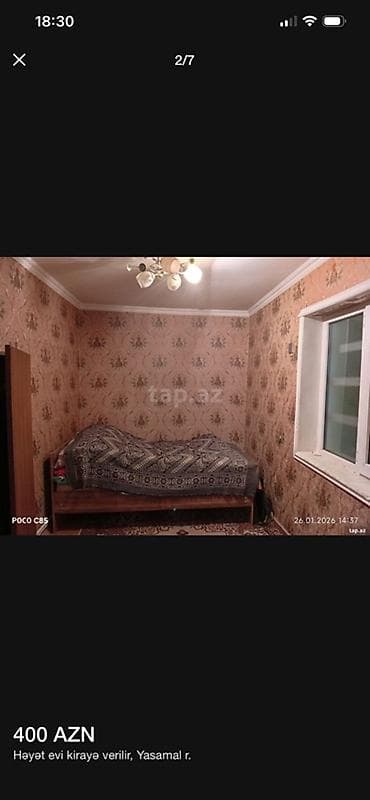 yasamalda kreditle evler: Yasamal r-nunda həyət evi kirayə verilir — 300 AZN. Plan və — 1