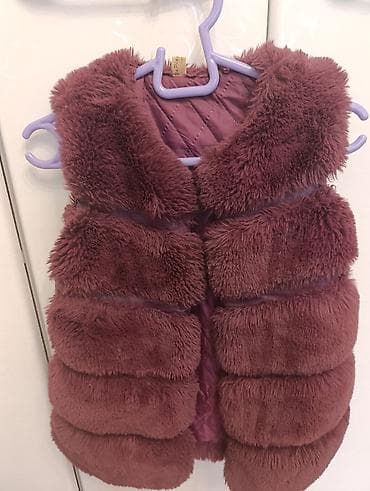 Комплекты одежды: Uşaq üçün isti süni kürklü jilet - Rəng: tünd zoğalı/bordo - Material — 1