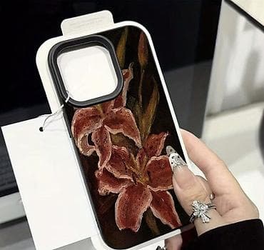 IPhone 14 üçün qoruyucu telefon qabı – rəsm üslublu zanbaq dizaynı - — 2