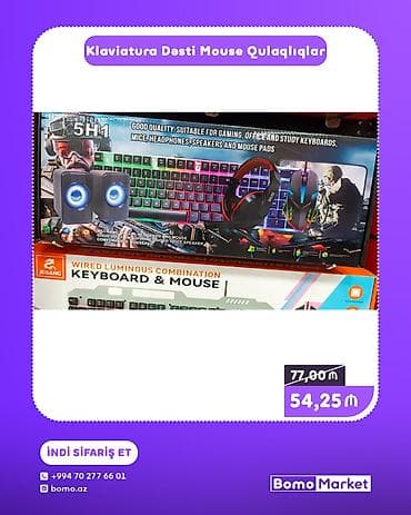 logitech g: Klaviatura + Mouse + Qulaqlıq + Səsucaldan + Mousepad – 5-i 1-də — 1