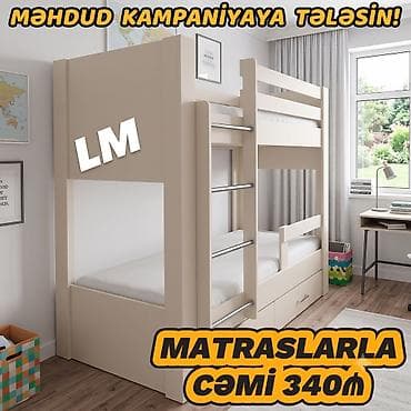 matraslar: İkimərtəbəli çarpayılar 2 matras hədiyyə🎁 Bir başa istehsaldan✔️ — 1