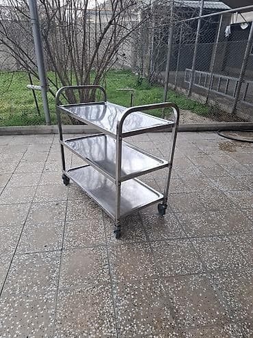 Холодильное оборудование: Paslanmayan poladdan 3 mərtəbəli servis arabası - Material: tamamilə — 2