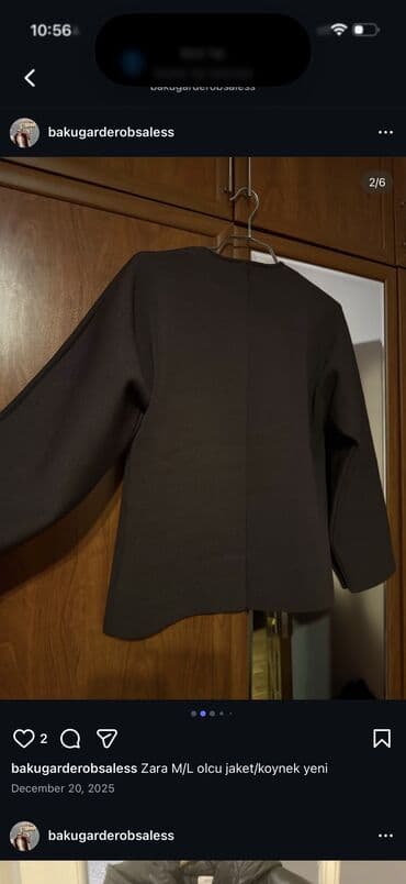 Daewoo: Zara qadın üst geyimi – jaket/köynək tipli model - Ölçü: M/L (etiketdə — 2