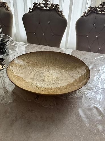 Dekorativ şüşə meyvə qabı Emsandan alinib - Material: qalın şüşə - — 2