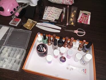 dırnaq tozsorani: Manikür və gel-lak üçün tam avadanlıq və material dəsti Komplektə — 4