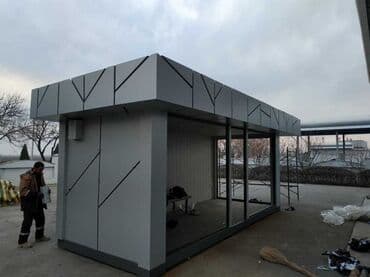 Köşklərin, dayanacaqların hazırlanması . Peşəkar qrupumuz tərəfinden