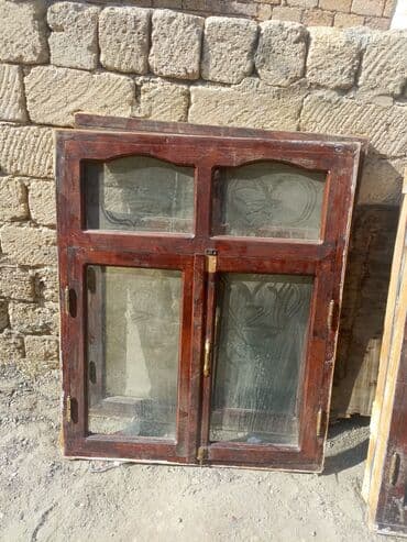 pencere aliram: Taxta çərçivəli 4 ədəd pəncərə dəsti 1 - Material: ağac çərçivə — 1