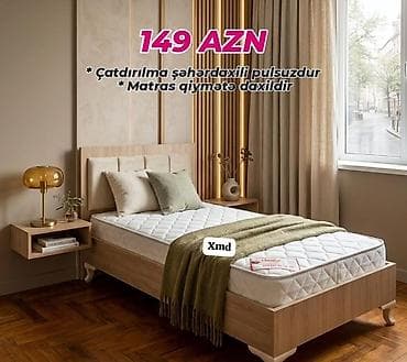 Təknəfərlik çarpayı, Matras ilə, Siyirməsiz lalafo.az -da Təknəfərlik çarpayı, Matras ilə, Siyirməsiz