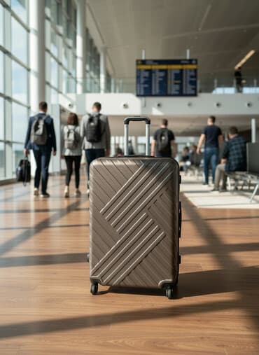 Böyük ölçülü təkərli səyahət çemodanı - Rəng: tünd bronz/qəhvəyi -