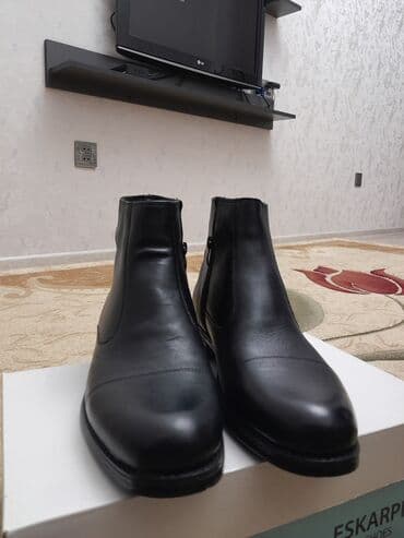 qış botları: Kişi qış çəkmələri – klassik qara rəng - Model: ayaq biləyi hündür — 2