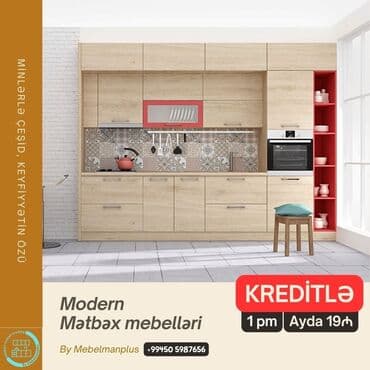 mermer pilleken: Sifarişlə mətbəx dəsti, Özü çəkən petlələr, Parlaq laminat, Kredit var, Pulsuz çatdırılma — 10
