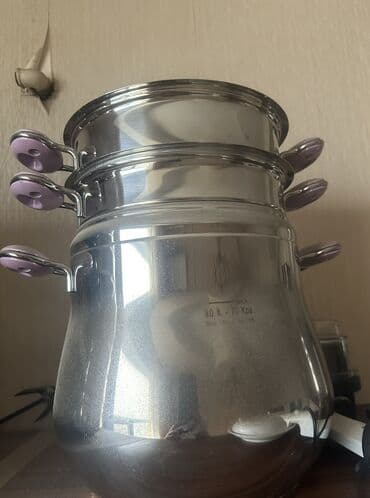 islenmis qazanlar: Yeni, Aş qazanı, rəng - Göy, Alüminium — 2