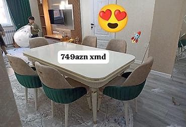 Yeni, Dördbucaq masa, 6 stul