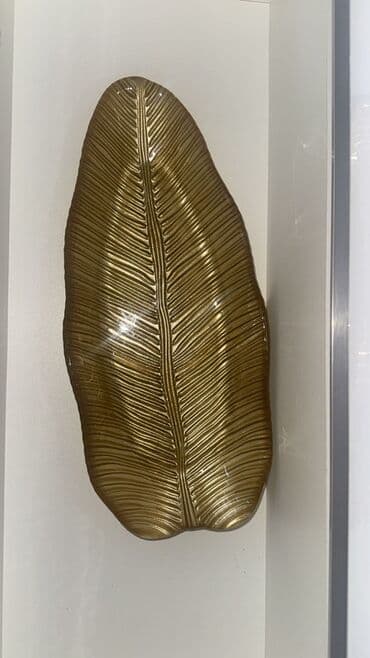 duz qabları: Qızılı dekor dəst - Banam yarpağı formasında qızılı dekor lövhə/tray — 1