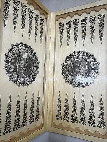 Nərdlər: Ağacdan hazırlanmış çoxfunksiyalı nərd–şahmat dəsti - Material: təbii — 2