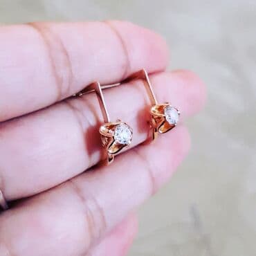 tek pencekler: Серьги, Розовое золото, 583 проба, 3500 г — 3