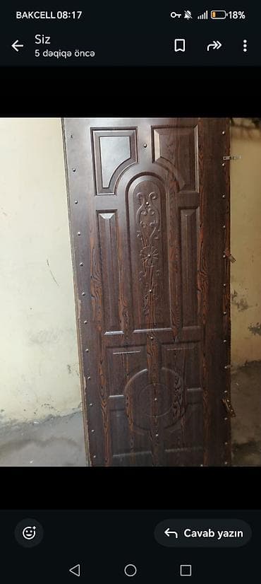 taxta gapi: Metall giriş qapısı – ağac teksturalı qəhvəyi dekor - Material — 4