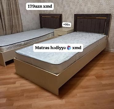 goran mebel: İki ədəd tək nəfərlik çarpayı dəsti. - Ölçü: standart tək nəfərlik — 1