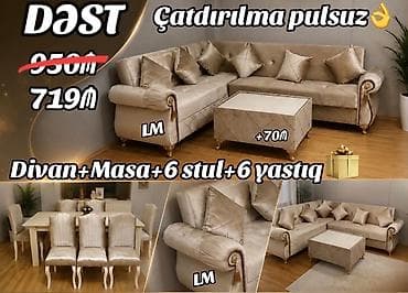 koja divanlar: *👑Divan+ Masa dəsti👑* Sifarişlə hazırlanır. Dəst şəkildə : *719₼* — 1