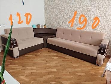 Künc divan dəsti və taxta komod - Künc divan: İki hissədən ibarət L