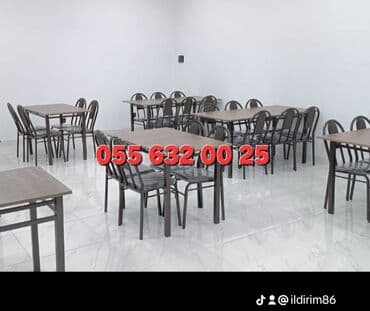 stol stul işlenmiş: Yeni, Kvadrat masa, 4 stul, Açılmayan, Stullar ilə, Metal, Azərbaycan — 27