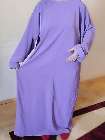 Bənövşəyi rəngli uzun don - Model: oversize, rahat kəsim - Uzunluq