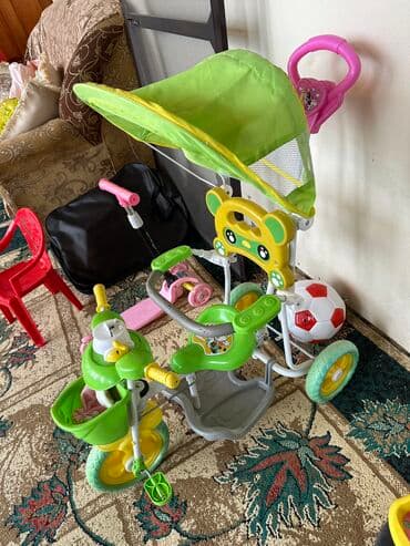 трехколесный велосипед с ручкой: Б/у Трехколесные Детский велосипед 14", Платная доставка — 1