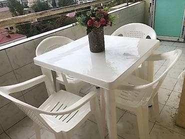 masa transformatoru: Balkon üçün, Yeni, Açılan, Kvadrat masa, 4 stul — 2