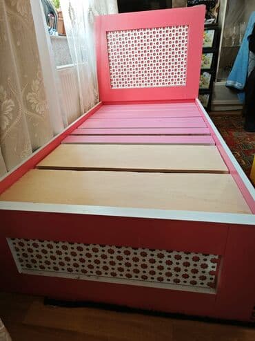 железная кровать односпальная: Oğlan və qız üçün, İşlənmiş, Çarpayı, Bazasız, Matrassız, Siyirməsiz — 1