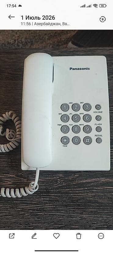 soba borusu: Stasionar telefon Panasonic, Simli, İşlənmiş — 1