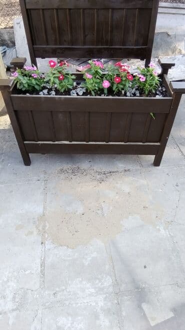 taxtadan gul qablari: Dibçəklər – bağ, eyvan, terras və interyer üçün - Material: təbiağac — 10