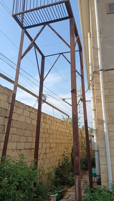 su bakları: Metall su çəni üçün dayaq konstruksiyası - Material: qalın divarlı — 2