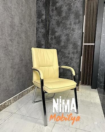 tek stollar: Yeni, Təkərli, Qolları tənzimlənir, Dəri — 6